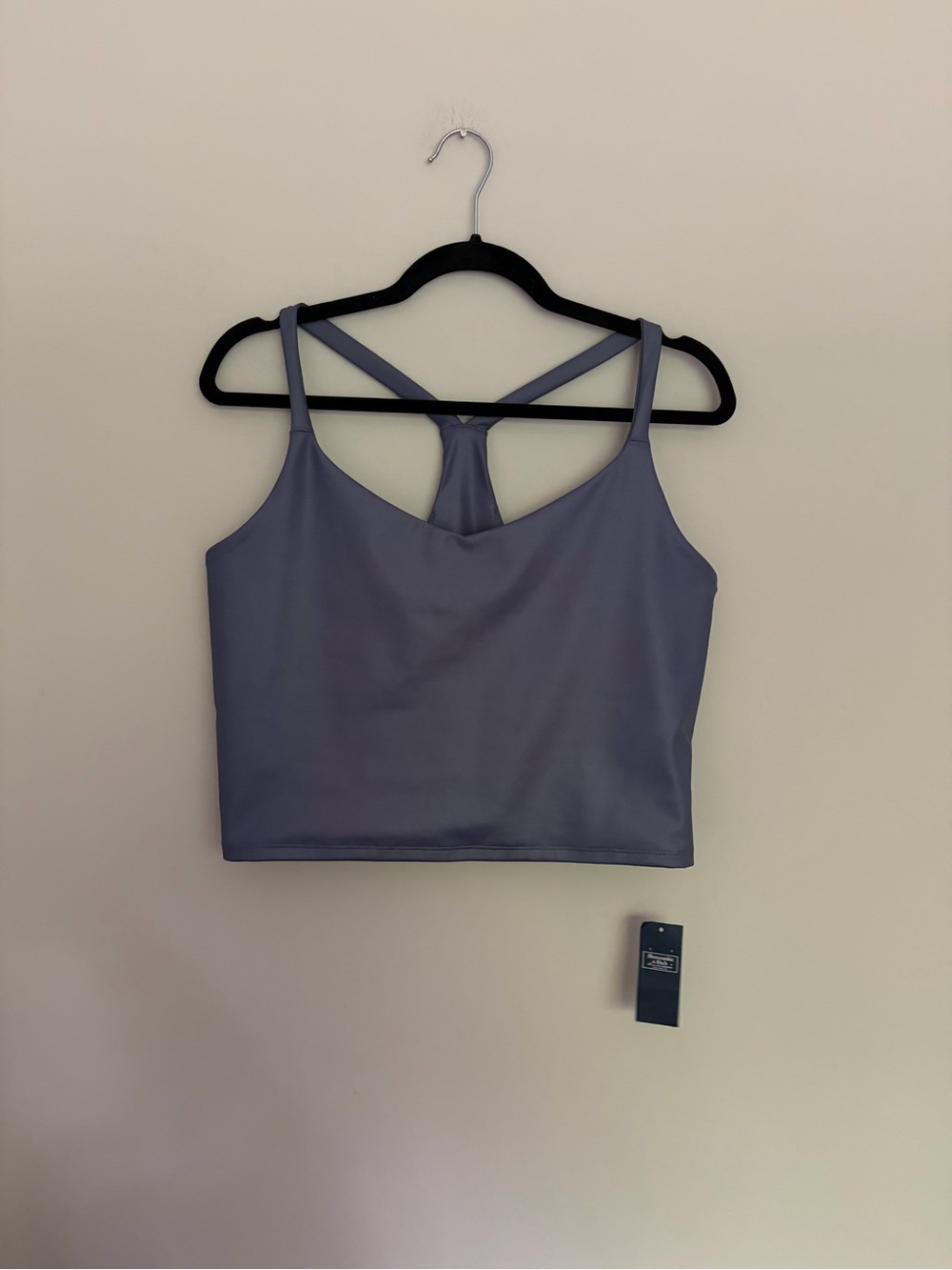 NWT Abercrombie & Fitch Sheen V-Neck Racerback Cropped Tank Top - Large